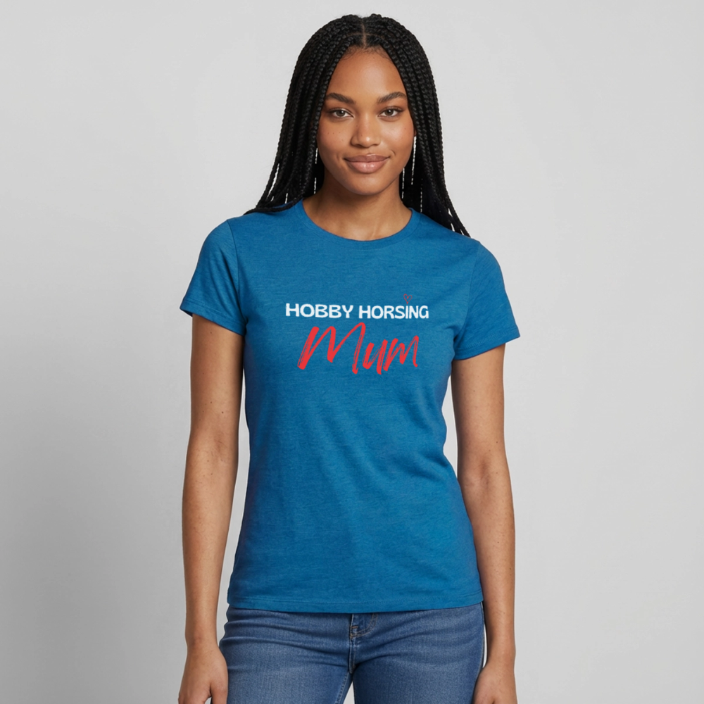 ILove HobbyHorsing Mum T-Shirt - Antikblaues Saphir meliert